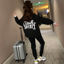 Girl Net red set 2020 new foreign style childrens sports fashionable spring and autumn 12-year-old girl three-piece tide