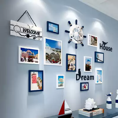 Modern living room photo frame hanging wall combination wash photo made into photo frame bedroom creative diy frame frame free of punch