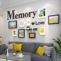 Nordic living room photo frame hanging wall combination wash photo made into photo frame creative diy handmade painting frame without punching