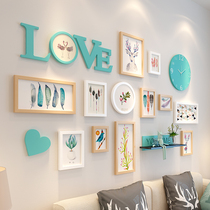 Hipster photo frame hanging wall combination hanging living room modern simple non-perforated frame creative personality wedding photo