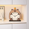 2025 New Capybara Desk Clock Living Room Clock Creative Clock Desktop Clock Home Light Luxury High-End Clock