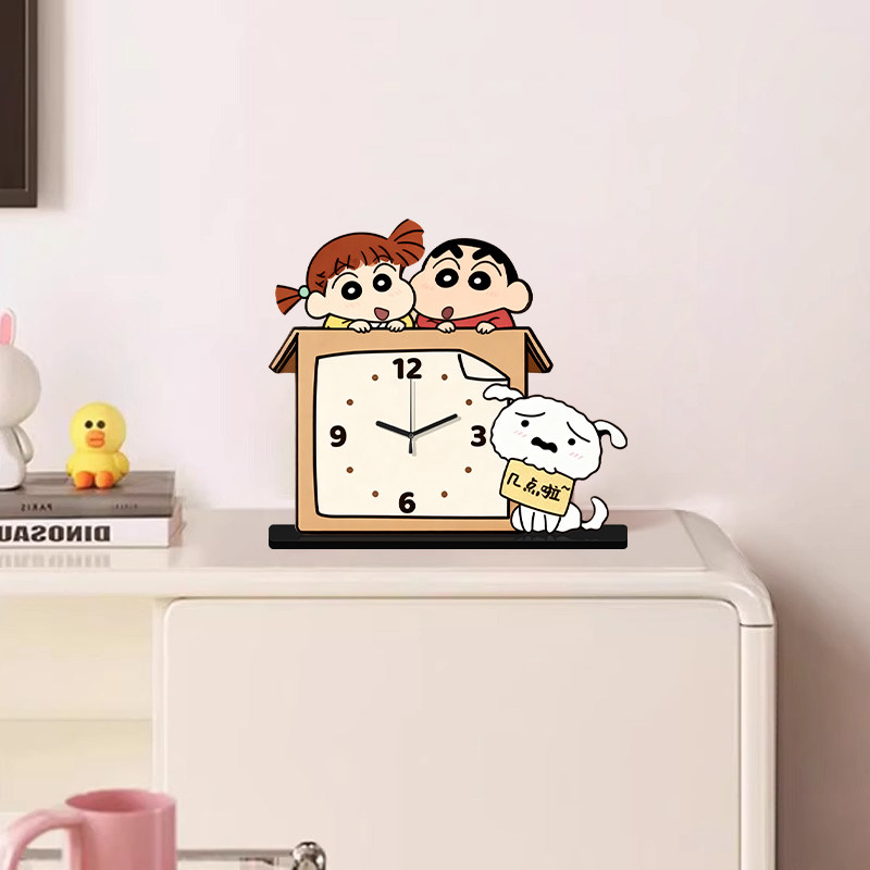Crayon Shin-Chan Silent Wall Clock Decoration Restaurant Cartoon Clock Living Room Clock No-Drill 2025 New Model Table Clock