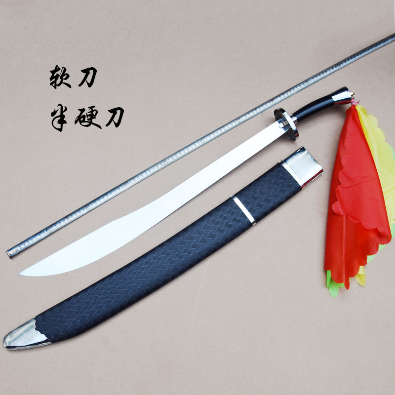 Tai Chi Knife Show Martial Arts Knife Soft Knife Sound Knife Half Hard Knife Stainless Steel Morning Practice Knife Adult Children Unopened Blade
