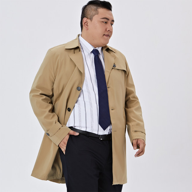 Plus size ຜູ້ຊາຍ plus size plus size windbreaker autumn coat men fat fat man business loose casual black windbreaker