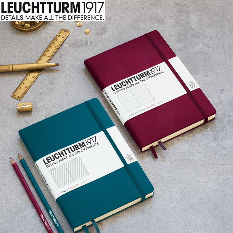 leuchtturm1917 German lighthouse notebook A5 horizontal line large hard leather business meeting notepad stationery