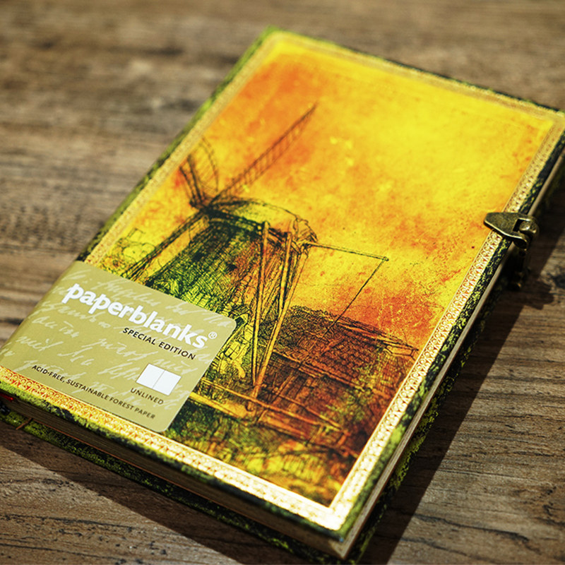 Paperblanks Rembrandt Windmill Notebook Notebook Book of Celebrity ManuscriptMemorial Version of the Rembrandt Ledger