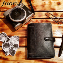 British filofax Fielis holborn leather loose-leaf book sub aa7a6 5 notebook hand account wallet 2021