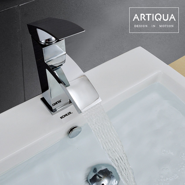 Artiqua All-Copper Waterfall Basin Faucet Hot and Cold Washbasin Elevated Countertop Basin Bathroom Faucet