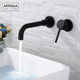 Artiqua All-Copper Concealed Wall-Mounted Basin Faucet for Bathroom Sink, Swivel Faucet, Black