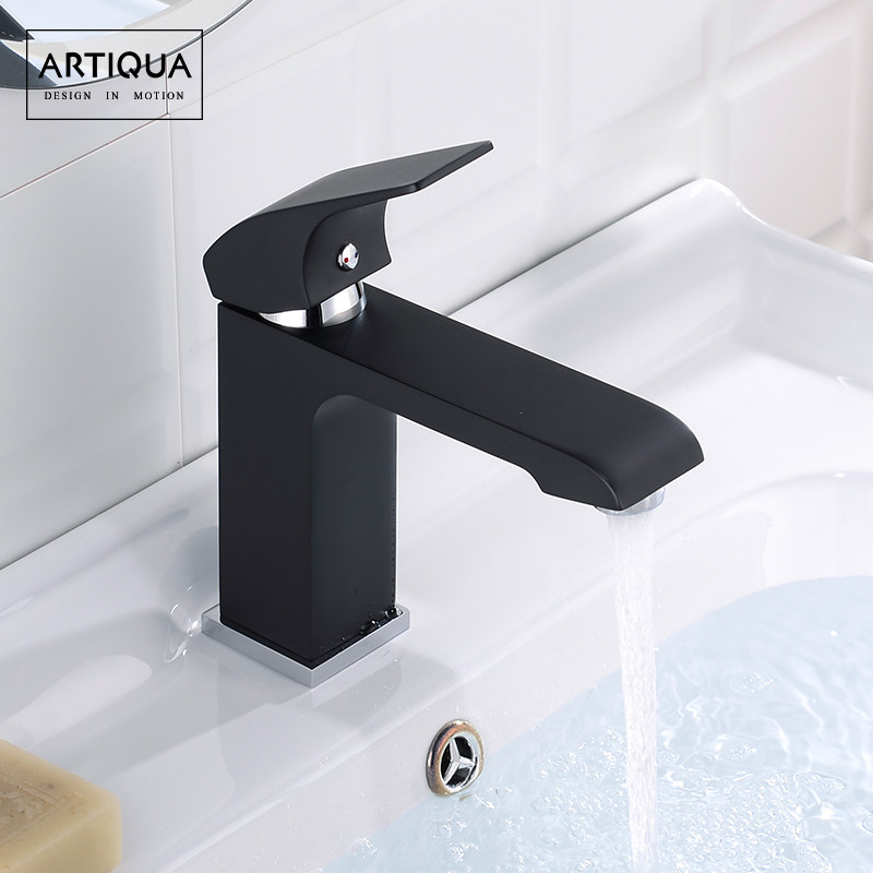 Germany ARTIQUA all copper basin faucet Hot and cold washbasin faucet European bathroom basin faucet Black