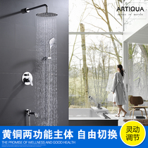 German ARTIQUA concealed wall shower set all copper hot and cold shower shower shower head household