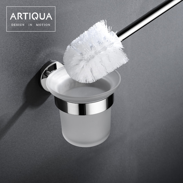 Artiqua Toilet Brush Toilet Cup 304 Stainless Steel Toilet Brush Holder Glossy Toilet Cup Holder Bathroom Accessory