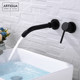 Artiqua All-Copper Concealed Wall-Mounted Basin Faucet for Bathroom Sink, Swivel Faucet, Black