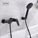 Scandinavian All-Copper Bathtub Faucet Hot and Cold Triple Shower Faucet Mixing Valve Nozzle Household Shower Set Black