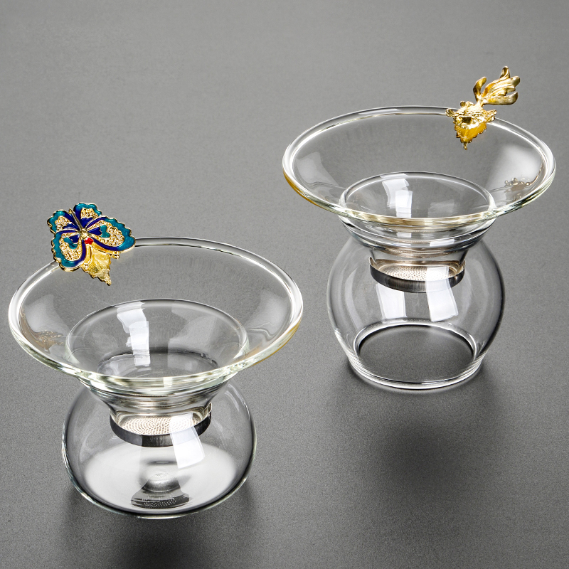 High-grade glass tea leak creative stainless steel tea filter tea filter tea set accessories tea leak net tea ceremony accessories