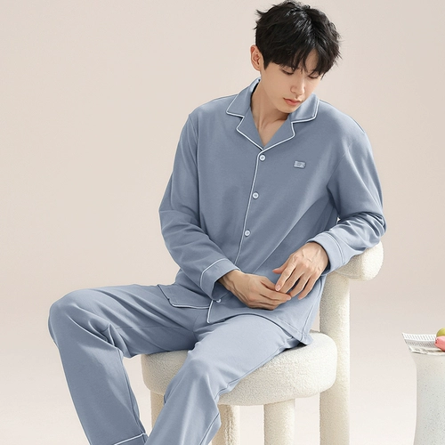 Хлопковая демисезонная пижама, лонгслив, штаны для отдыха, осенний демисезонный комплект