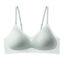 Seamless underwear for women in summer ultra-thin ice silk large breasts small breasts anti-sagging spaghetti straps beautiful back bra