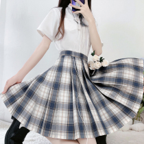 Empty Chinchilla Maru (Interstellar)original genuine jk school grid skirt Japanese college style half pleated short skirt female summer