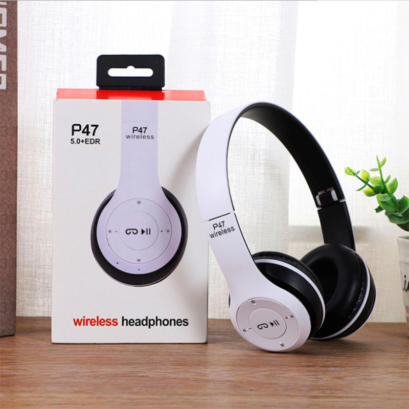 Head-Mounted Bluetooth Headset 5.0, Universal for Computers and Mobile Phones, Running Sports Headset P47, Foldable with Heavy Bass Head-Mounted Bluetooth Headset 5.0, Universal for Computers and Mobile Phones, Running Sports Headset P47, Foldable with Heavy Bass