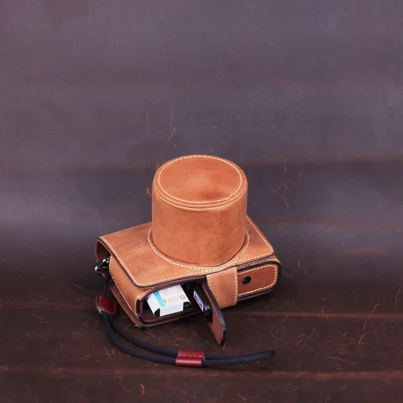 Genuine Leather Photo Camera Case Handmade Body Bag BOX Bottom Lens Cover For SONY RX1R2 RX1M2 RX1 rx1r RX1Rii Protective sleeve