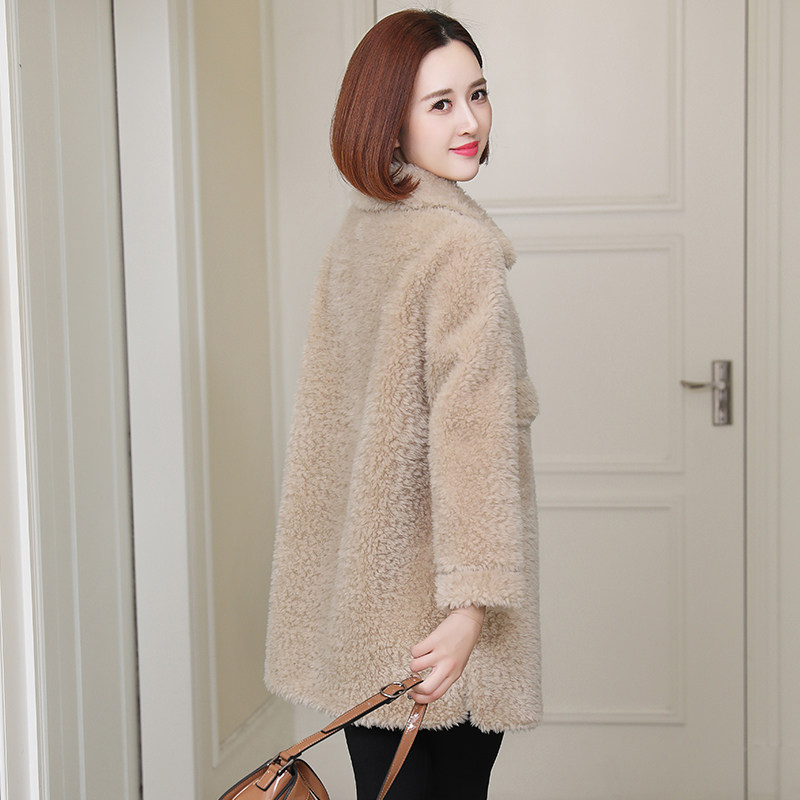 zqqz sheep cut velvet big coat woman medium long version fur integrated 2022 new lamb wool fur leather straw jacket 2257