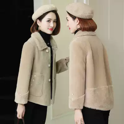 zqqz cashmere coat women short 2020 new grain wool fur coat composite fur one 2005