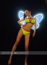 Bar gogo costume nightclub Valentines Day party atmospheric luminous butterfly back panel supports customized logo