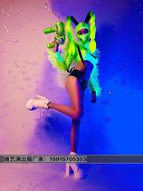 Nightclub Bar Dj Female Singer Stage Party Gogo Fluorescent Bubble Water Gun Props Act Out