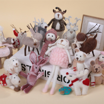  Big Cute Christmas wool felt deer decorations Christmas tree decoration pendant small Nordic ins wind finished products