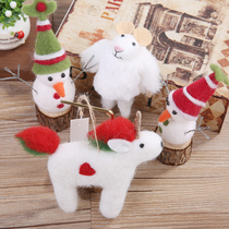  Christmas felt doll Christmas snowman Elk old man pig wool felt doll photography props decoration