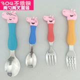 旺利来 Ложка, вилка из нержавеющей стали, детский ударопрочный комплект, нержавеющая сталь AISI 304, 4 предмета