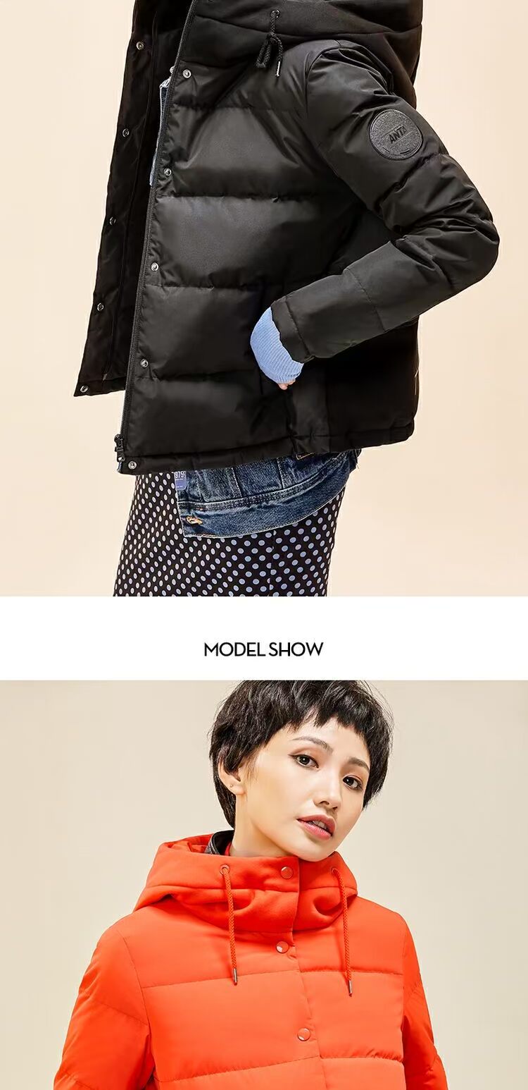 ANTA Anta down jacket mẫu nữ 2018 mùa đông dày phần ấm áo khoác trùm đầu thể thao áo khoác cotton ngắn —