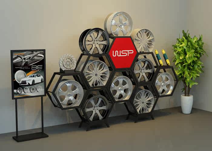Wheel frame Wheel display stand Wheel display stand Hexagonal wheel ...