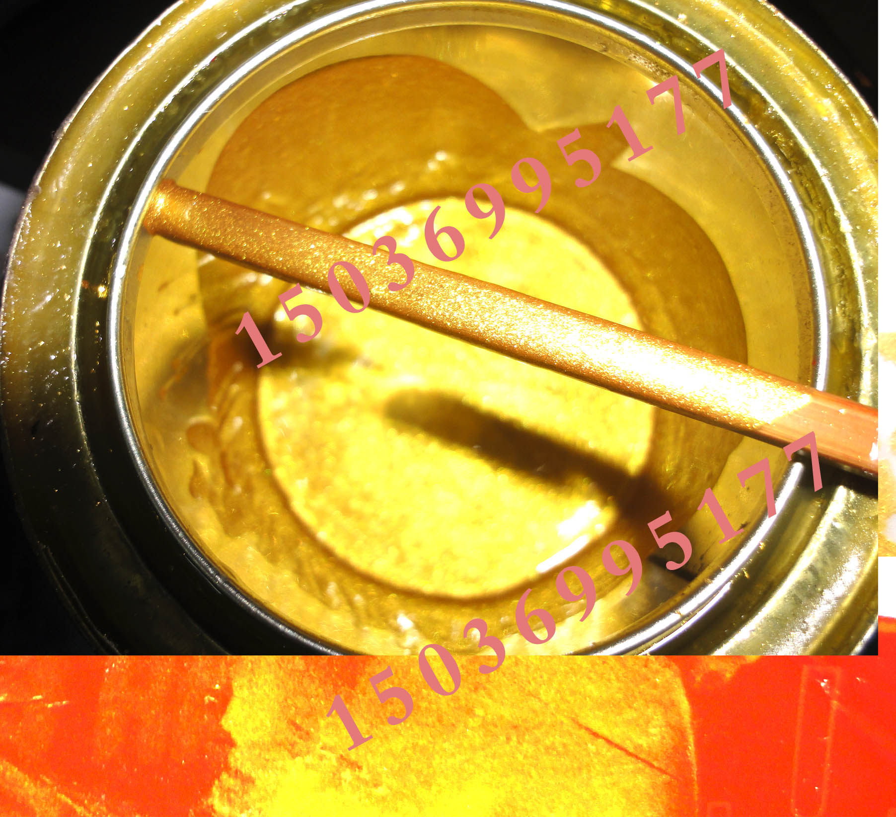 Super bright gold silver silk screen plastic metal glass ink flash gold hanging calendar anti hot stamping gold foil 50g