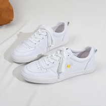 Global 2021 new white shoes female spring and autumn thin students Joker Korean version of breathable flat leather casual board shoes