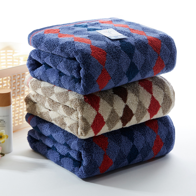 Gold Brand Pure Cotton Bath Towel for Adults, Men and Women, Small Bath Towel, Fitness Bath Towel, Business Fashion British Plaid Bath Towel
