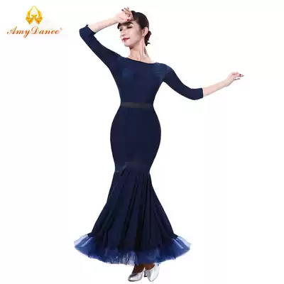 Amy dance uniform national standard dance dress female adult fish bone skirt big swing Waltz dance uniform modern dance practice uniform