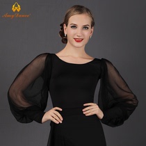 Emmy dance suit Morden dance blouses Fashion Lanterns Cuff National Mark Dance Long Sleeve Latin Dance Female Adult New