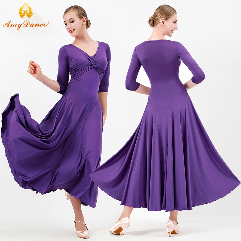 Emmy Dance Dress New Yang Decoration V-collar Long Sleeve Dress Modern Dance Dress