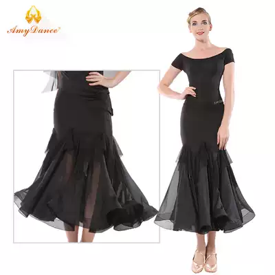 Amy dance dress Modern dance skirt National standard dance practice dress women's dance skirt big swing social dance skirt new