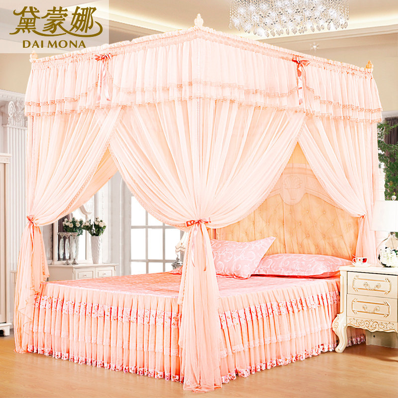 Demona three-door stainless steel bracket square roof court landing 1 5 1 8m meter double bed household mosquito net