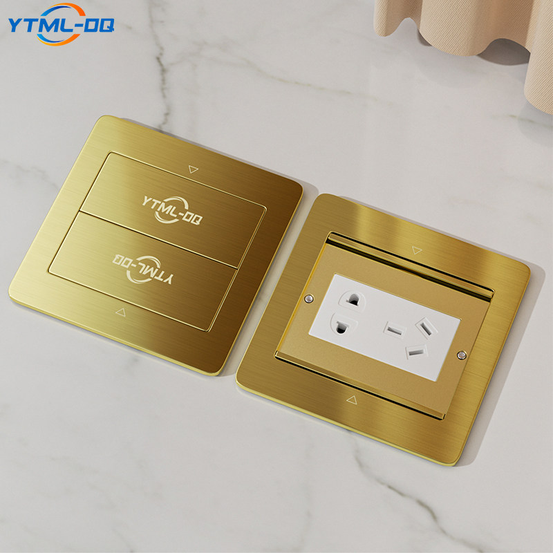 Melan plugged copper waterproof ground socket double door hidden five hole floor socket box plug
