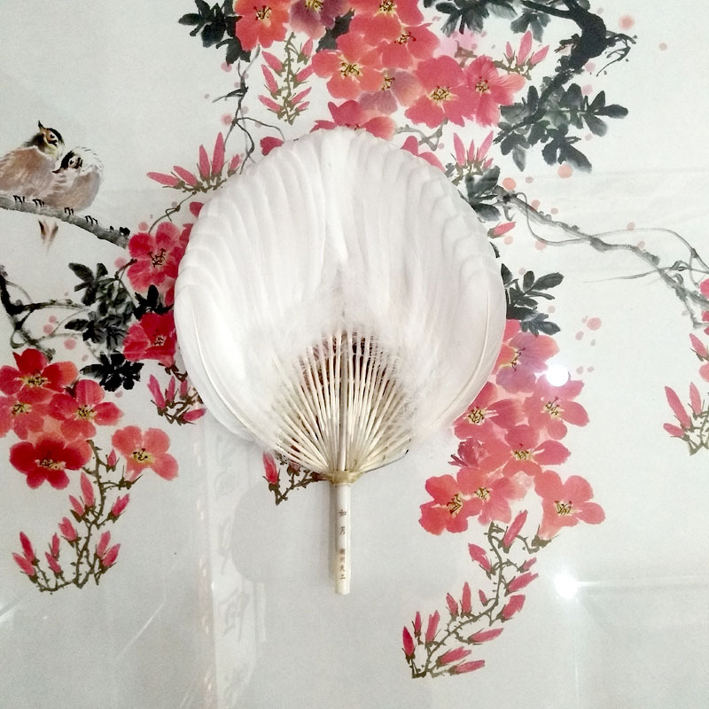 Wang Yipinzhai Pen Shop Tian Guan Brand National Intangible Cultural Heritage of Huzhou Chinese Style Traditional Crafts Feather Folding Fan Four Treasures of the Study