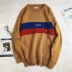 Áo thun nam Hàn Quốc giản dị buông tha mùa thu 2018 mới áo len cổ tròn học sinh áo len cá tính áo hoodie nam Cardigan