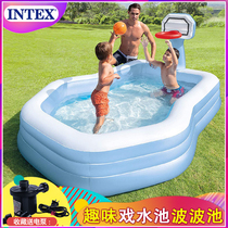 INTEX Inflatable Pool children inflatable pool baby paddling pool family paddling pool family thick folding swimming pool
