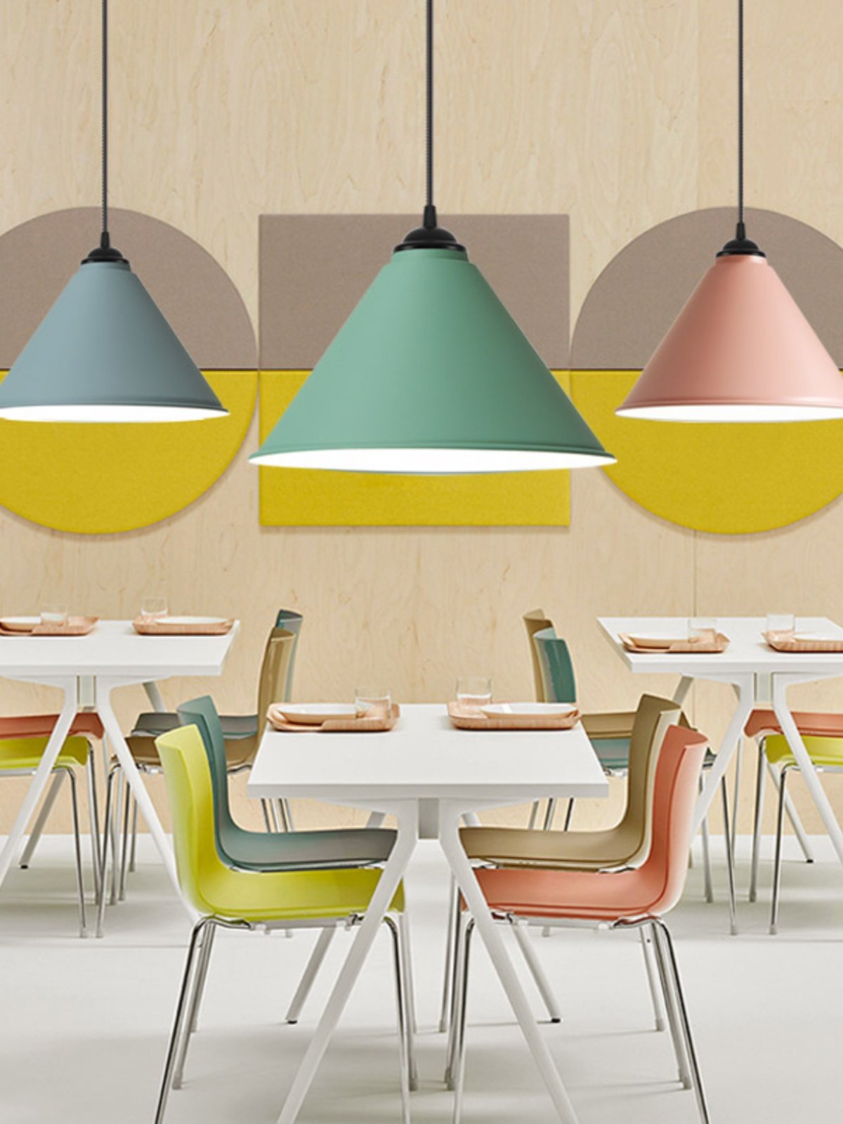 Nordic Modern Minimalist Single-Head Pendant Light Creative and Unique for Office, Barber Shop, Restaurant, Macaron Pendant Lampshade