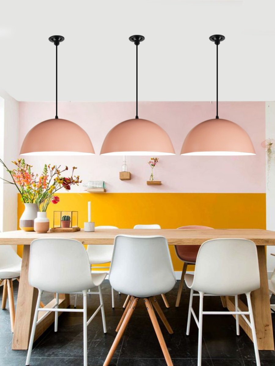 Chandelier Lampshade Restaurant Chandelier Modern Minimalist Nordic Macaron Office Industrial Style Round Pot Lid Barber Shop