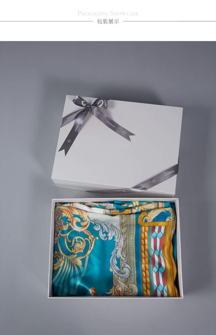 Theo sợi Bella / BOWEINA gia đình bốn 100% lụa tơ tằm in lụa rộng giường gói - Bộ đồ giường bốn mảnh bộ chăn ga gối đệm cưới