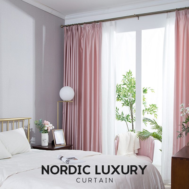 Nordic Light Lavish Curtains Customised High Precision Emulation Silk Sand Curtains Villa Oh Curtains National Door-to-door Measuring Shanghai