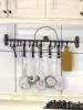 Kitchen punch-free hook rack Wall-mounted stainless steel spoon multi-function kitchenware supplies shelf nail-free hanging rod